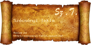 Szécsényi Tekla névjegykártya